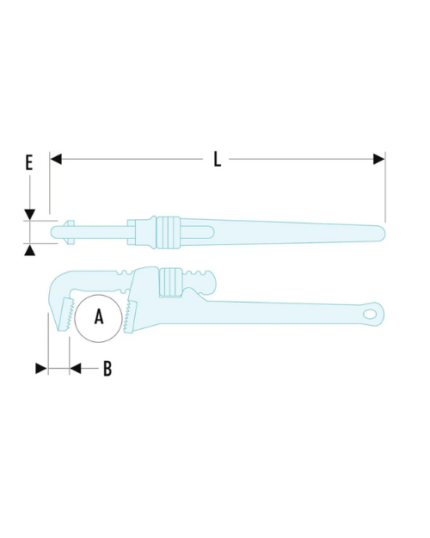 133A - Light Alloy 90° Offset American Model Pipe Wrench