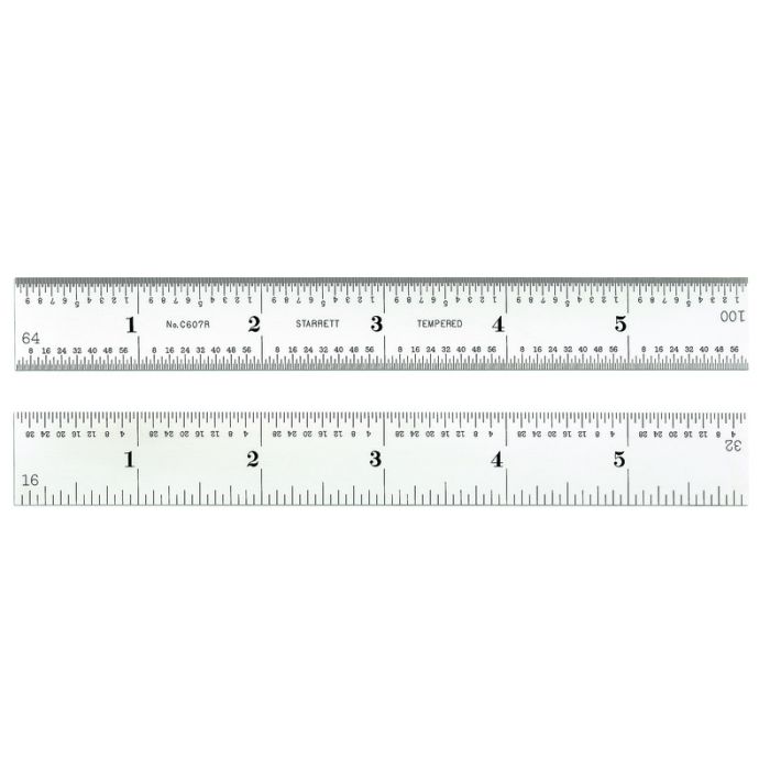 6" Spring-Tempered Steel Rules with Inch Graduations