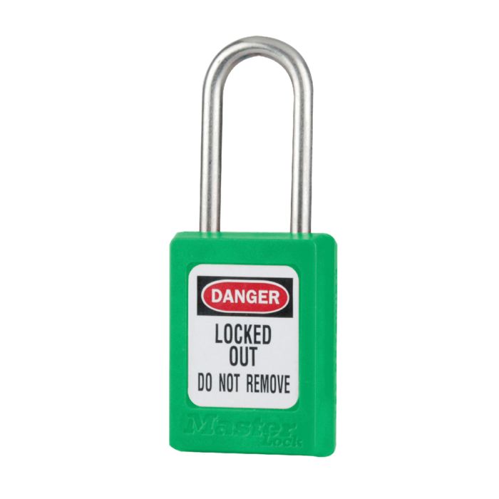 Green Zenex Thermoplastic Safety Padlock 1-3/8in (35mm) Wide with 1-1/2in (38mm)