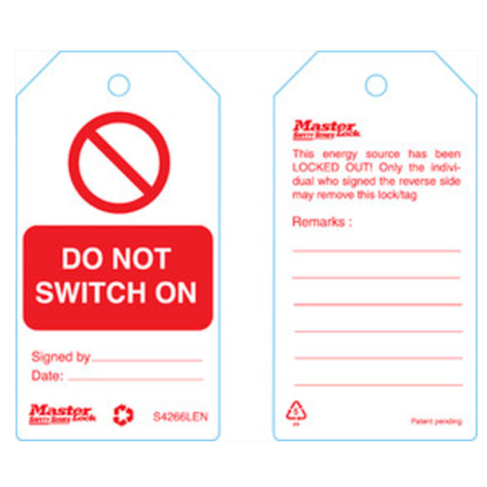 Safety Tag (DO NOT SWITCH ON)