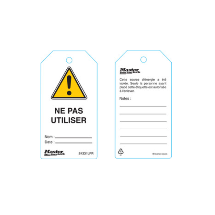 Safety Tag (NE PAS UTILISER)6PCS/PKT