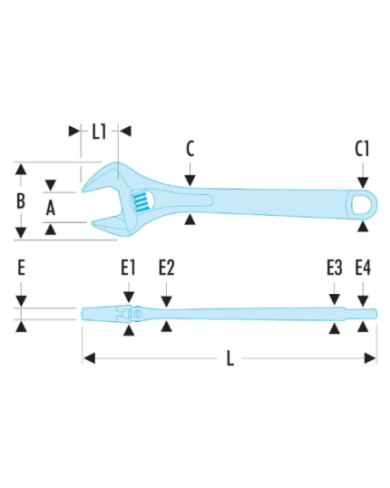 101 - Adjustable Wrench & Reversible Jaw Bimetal Handle