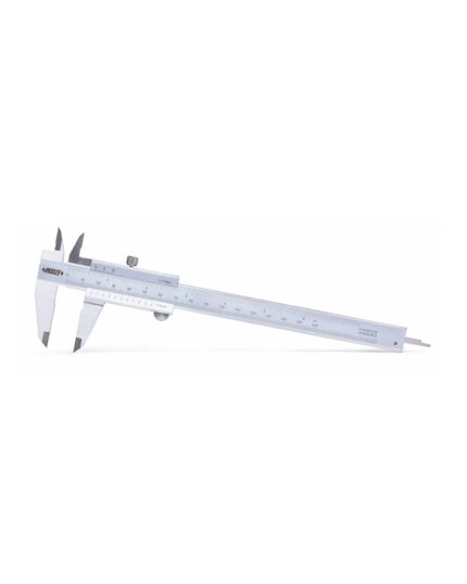 4-Way Vernier Caliper: 0 in to 6 in/0 mm to 150 mm Range, +/-0.03mm Accuracy, Thumb Wheel