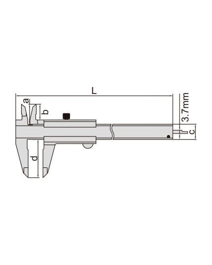 4-Way Vernier Caliper: 0 in to 6 in/0 mm to 150 mm Range, +/-0.05mm Accuracy, Thumb Wheel