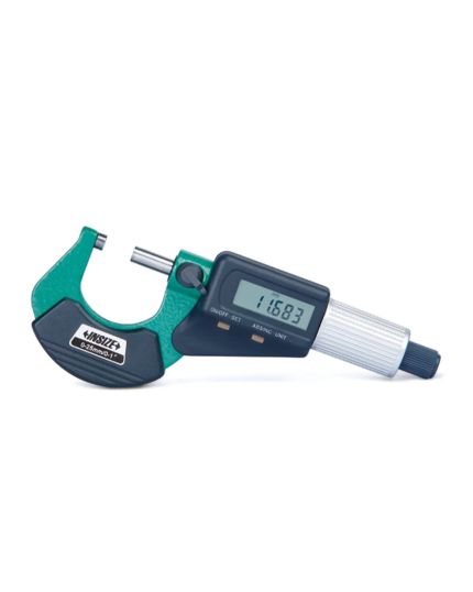 Digital Outside Micrometer: 0 in to 1 in/0 to 25 mm Range, ±2 μm Accuracy