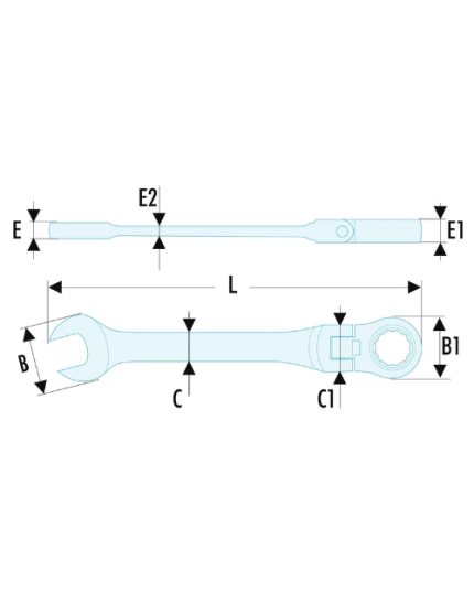 467BF - Metric Hinged Jointed Combination Wrench