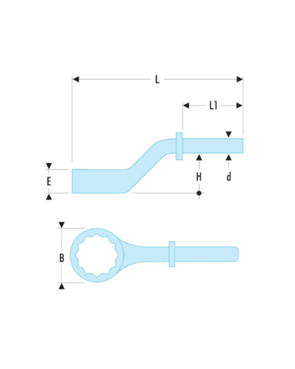 54A - Metric Heavy Duty Offset-Ring Wrench