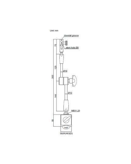 Universal Magnetic Stand, Magnetic Force 80kgf, Applicable Holding Stem Ø8mm