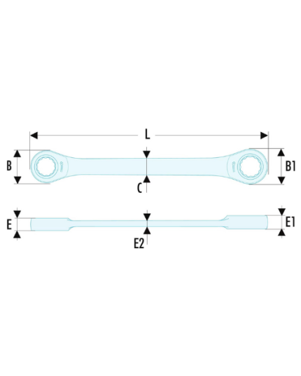 64 - Metric Straight Ratchet Ring Wrench