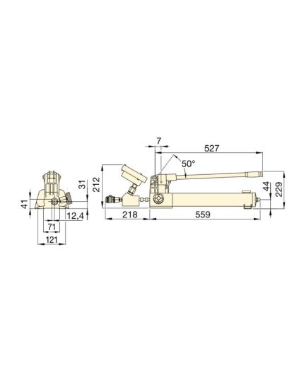 HPT1500, Two Speed, High Pressure Hydraulic Hand Pump with Gauge, 1500 bar