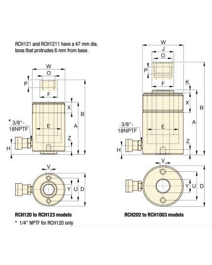 RCH Hollow Plunger Hydraulic Cylinder