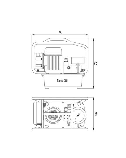 4 Stage Electric Pump, 4 Ports, c/w 10k PSI Gauge