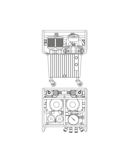 4 Stage, Twin Pump, Pneumatic Pump, 4 Ports, c/w 10k PSI Gauge