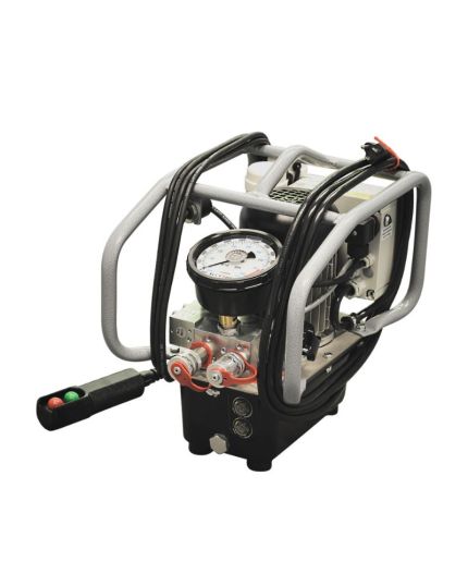 2 Stage Electric Pump, Single Port, c/w 10k PSI Gauge