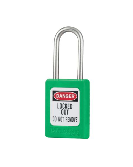 Green Zenex Thermoplastic Safety Padlock 1-3/8in (35mm) Wide with 1-1/2in (38mm)