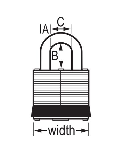 Blue Laminated Steel Safety Padlock, 1-9/16in (40mm) Wide with 2in (51mm) Tall Shackle, Keyed Alike