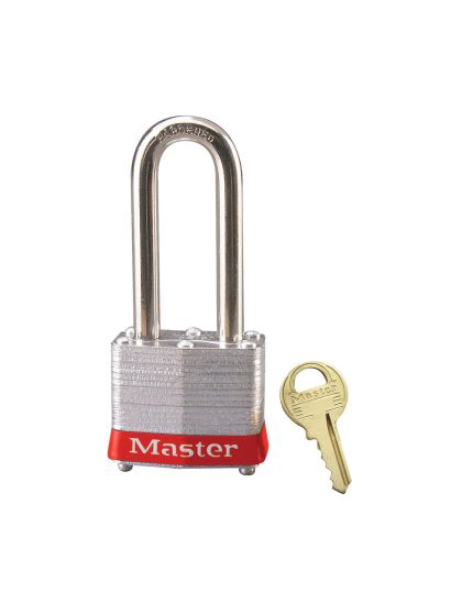 Red Laminated Steel Safety Padlock, 1-9/16in (40mm) Wide with 2in (51mm) Tall Shackle, Keyed Alike