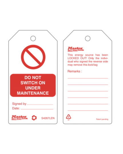 Safety Tag  (DO NOT SWITCH ON UNDER MAINTANENCE)