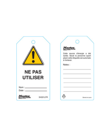 Safety Tag (NE PAS UTILISER)6PCS/PKT