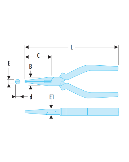 195A.G - Long Half-Round Nose Plier