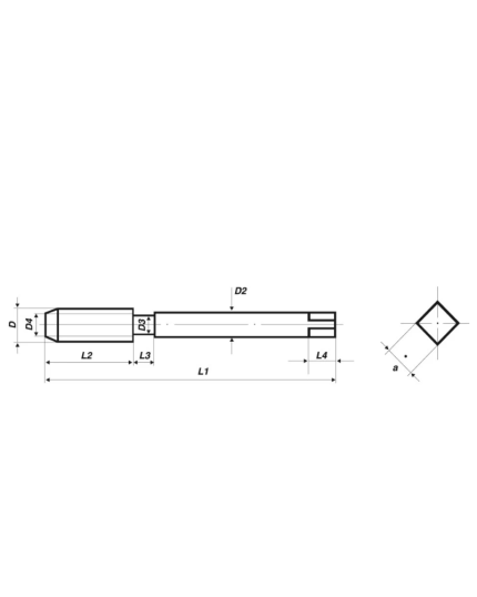 Hand Tap set of 3 pieces ISO 529 HSS-G - UNF No. 10 x 32