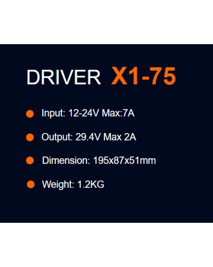 X1-75-56BH Driver, AC 100-277V Input, IP66, 3m Input cable With Malaysia Plug
