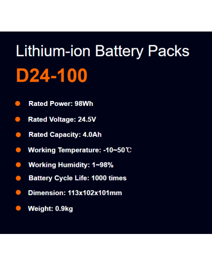 D24-100 Battery Pack, 98 Wh