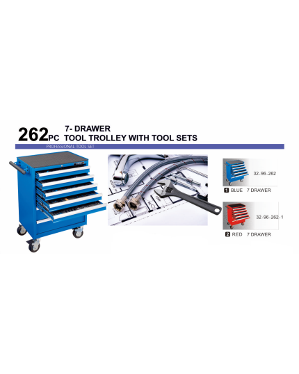 262 pcs 7 - Drawer Tool Trolley with Tool Sets -1