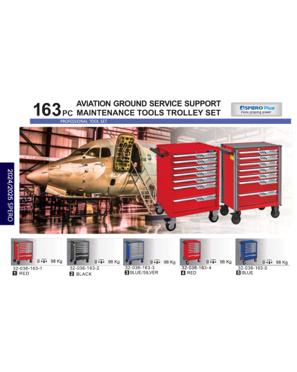 163 pcs Aviation Ground Service Support Maintenance Tools Trolley Set -5