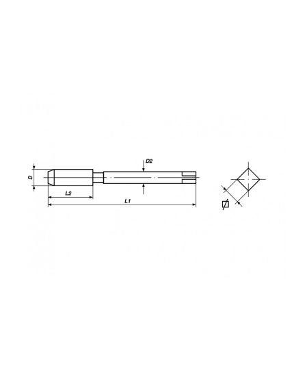 Hand Tap Second ISO 529 Form D HSS-G - UN 2.1/2 x 8