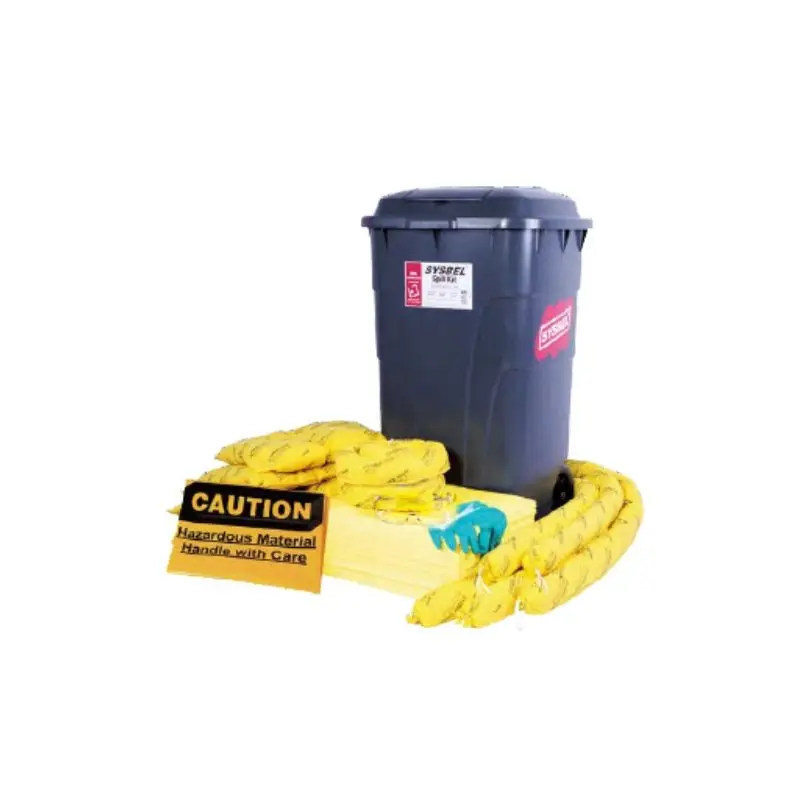 CHEMICAL SPILL KIT 45GAL/170L ------------------------------ 1) 1PC WHEELIE BIN 240L 2) 125PCS ABSORBENT PADS 40X50CM 3)