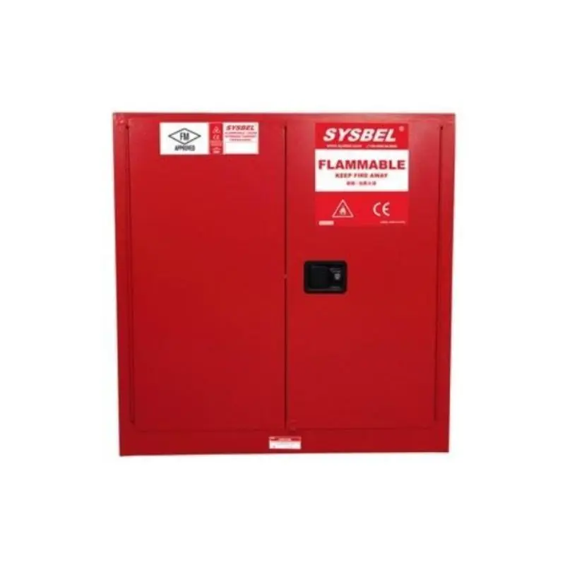 FLAMMABLE CABINET (RED) 2 DOOR MANUAL/SELF-CLOSE - CAPACITY : 30GAL - SIZE : 112x109x46cm