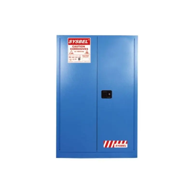 SAFETY CORROSIVE CABINETS - COLOUR BLUE - CAP : 60GAL/227L - SIZE : 165H X 86W X 86D CM - DOUBLE DOOR/MANUAL/2SHELVES
