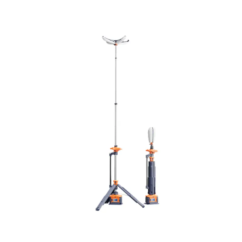 PL-300 Portable Rechargeable Petal Light Tower, 1.58-3.4m, IP66 c/w 2 x D24-100 Batteries, 1 x MC-1 Charger, 1 x X1.75-56B Adapter