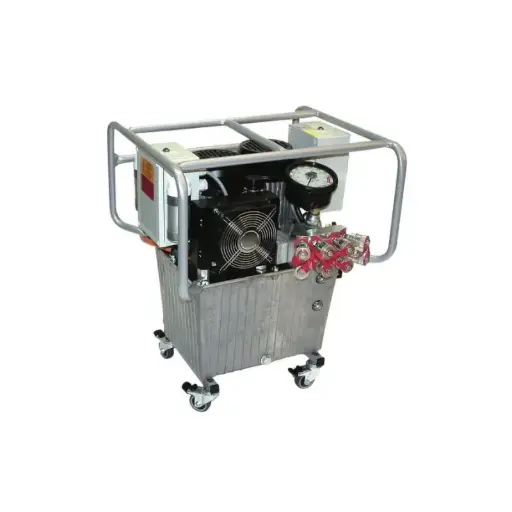 [HY-TWIN-230-4S] HY-TWIN-230-4S, 4 Stage, Twin Pump, Electric Pump, 4 Ports, c/w 10k PSI Gauge