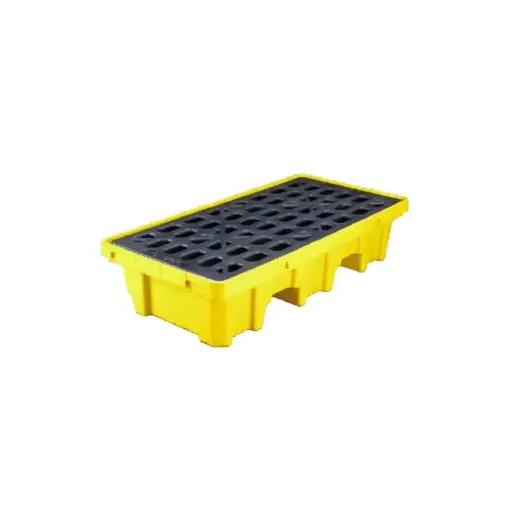 [SPP102] SPP202 POLY SPILL PALLET - 2 DRUM X 32 GAL - SIZE : 30x130x66cm