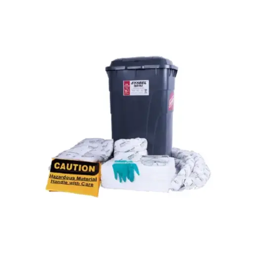 [SKIT002W] OIL SPILL KIT 45GAL/170L -------------------------- 1) 1PC WHEELIE BIN 240L 2) 125PCS ABSORBENT PAD 40X50CM 3) 12PCS ABS
