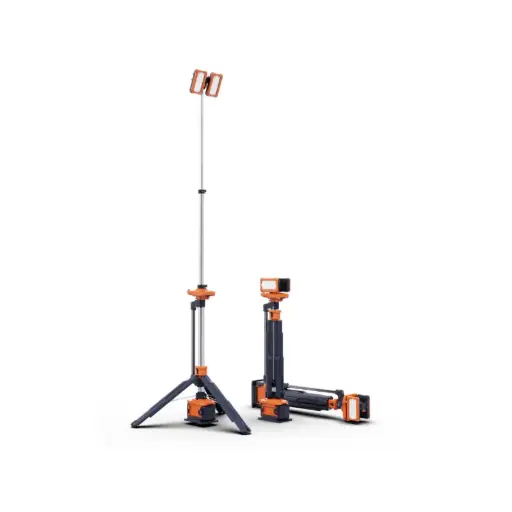 [TL-300] PORTABLE RECHARGEABLE LIGHT TOWER, 1.25~3.1 MTR, IP66 14,000LM (AC), 8,000LM (BATTERY) 7~70 HOURS (2 BATTERY POWERED)